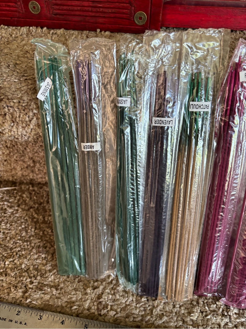 Assorted Scented Incense Stick Collection with Red Wooden Box - Picture 7 of 8